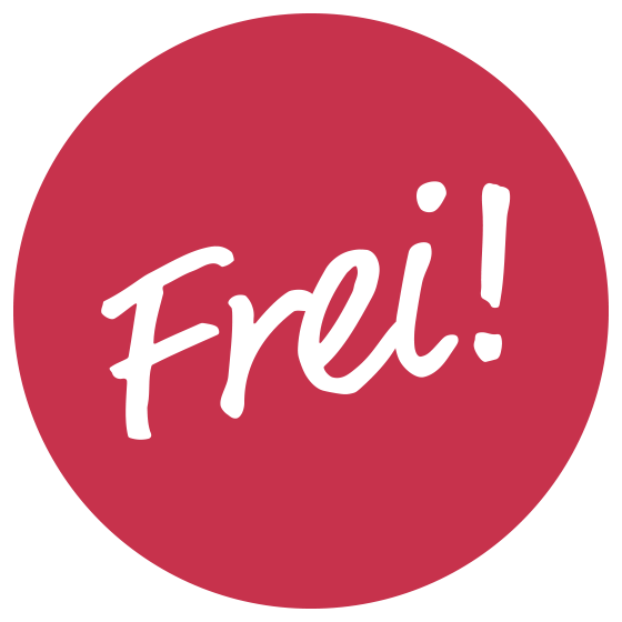 Button mit Inschrift Frei