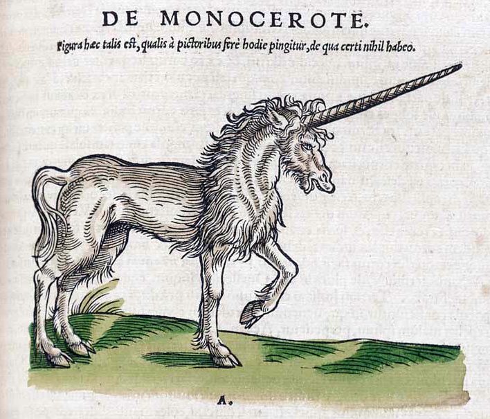 Das gemeine Einhorn in einer Darstellung von 1551.