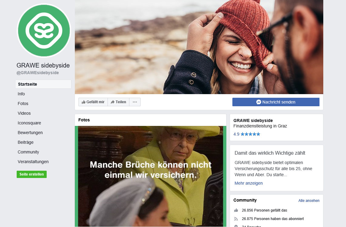 GRAWE sidebyside Screenshot Facebook