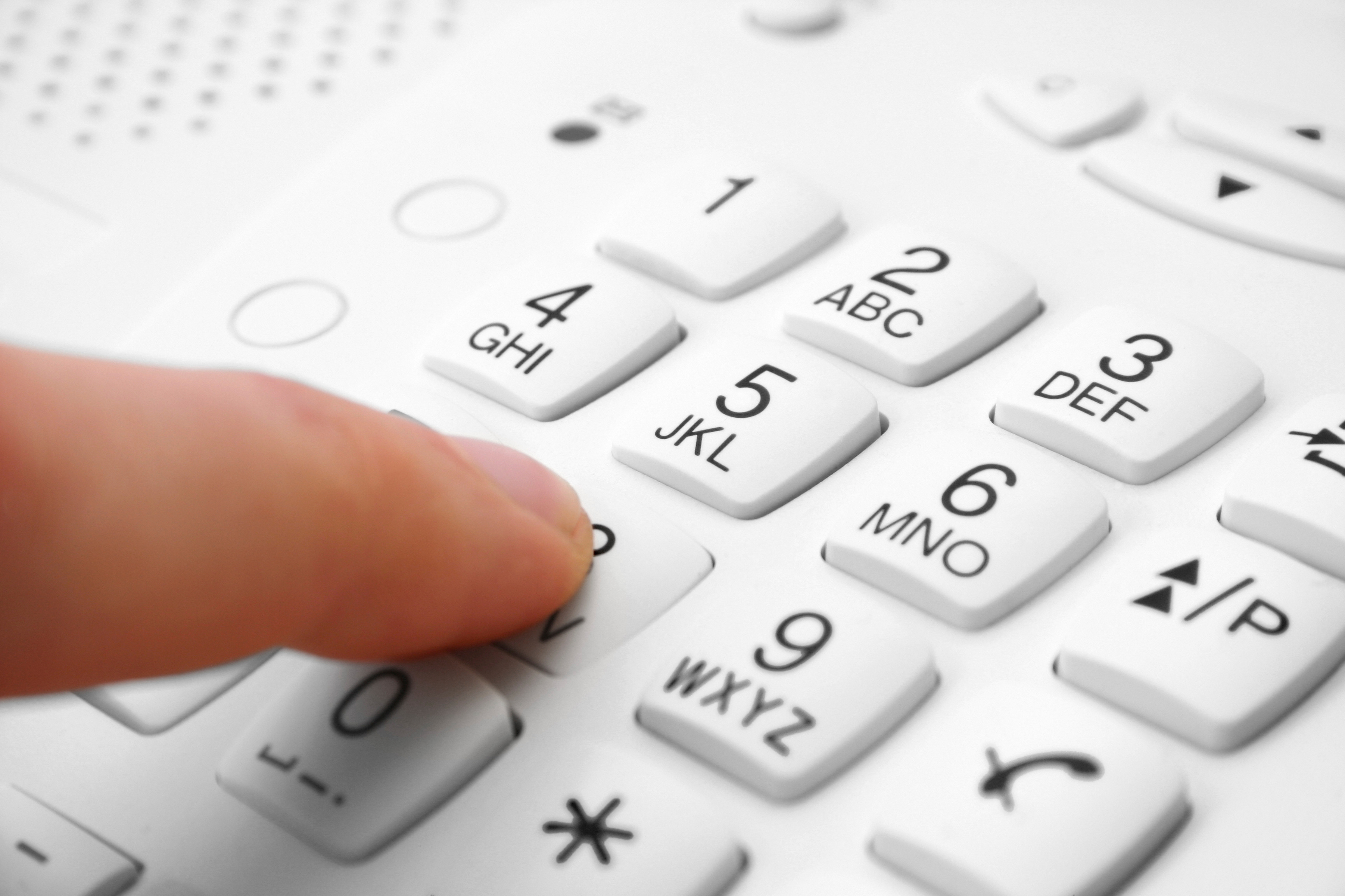 Contact Finger on keyboard